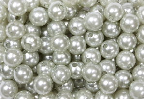 Deko Perlen silber in zwei Größen