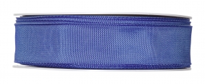 Satinband - Drahtkante blau 25mm x 25m