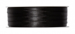 Doppel Satinband schwarz 6mm x 50m