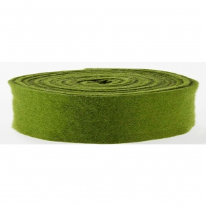 Wollband Lehner Wolle grün-moosgrün 7,5cm5m