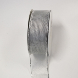Weihnachtsband silber 40mm20m