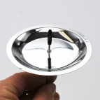 Kerzenteller mit Dorn in silber 8cm 4Stk
