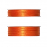 Doppel Satinband orange 50m in zwei Größen