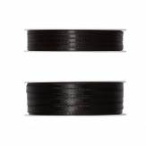 Doppel Satinband schwarz 50m in zwei Größen